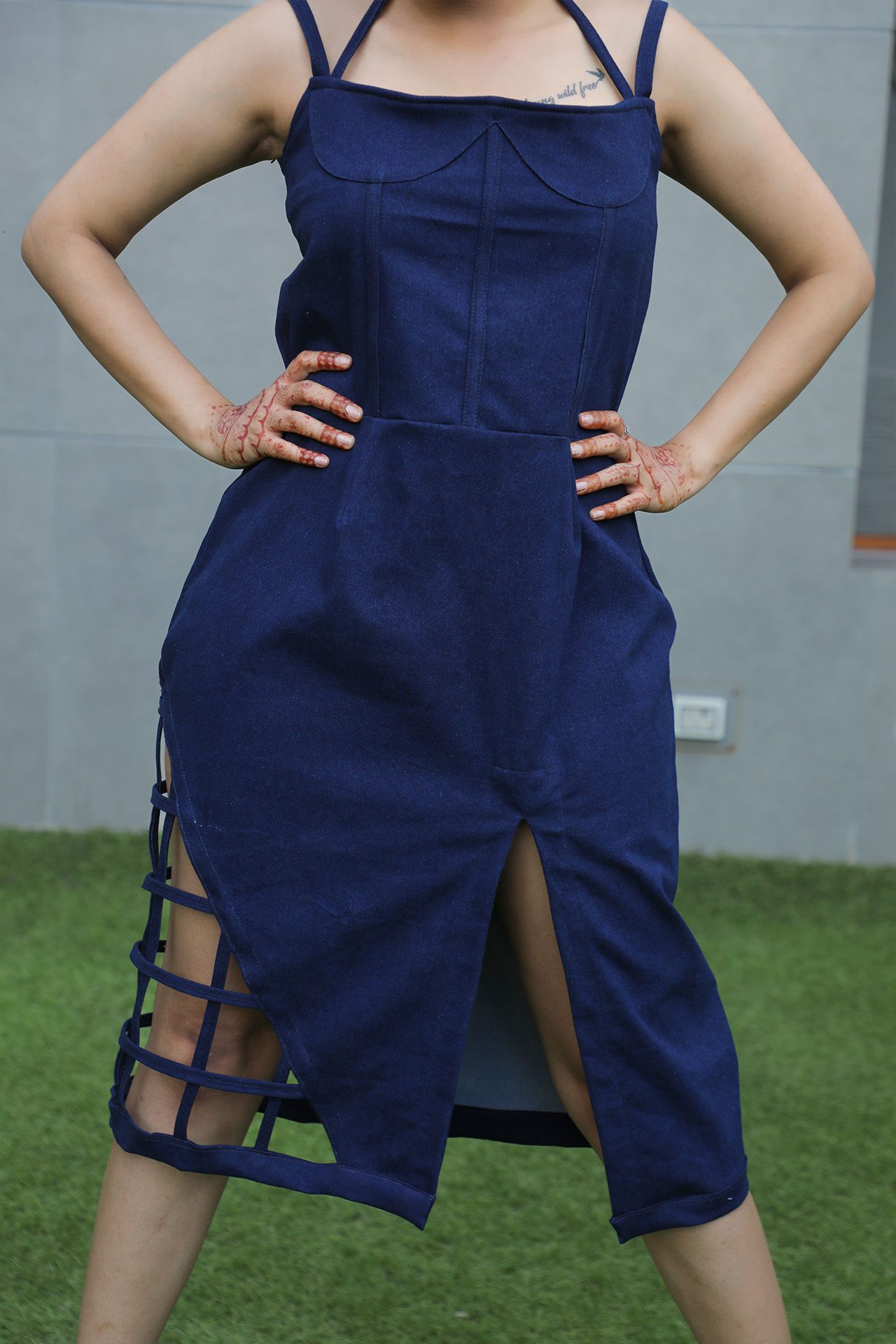 Denim Slit Dress