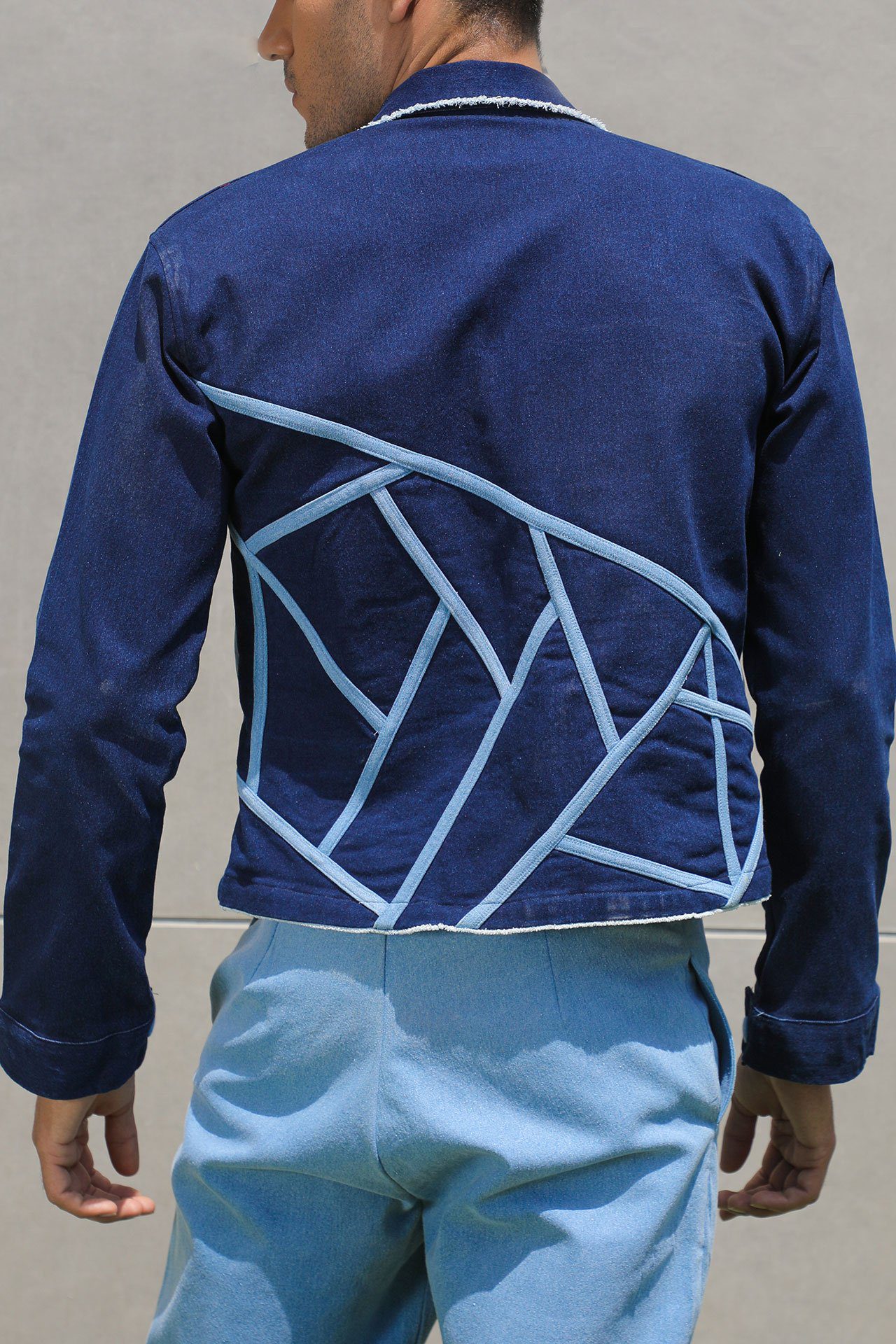 Denim Jacket With Abstract Design