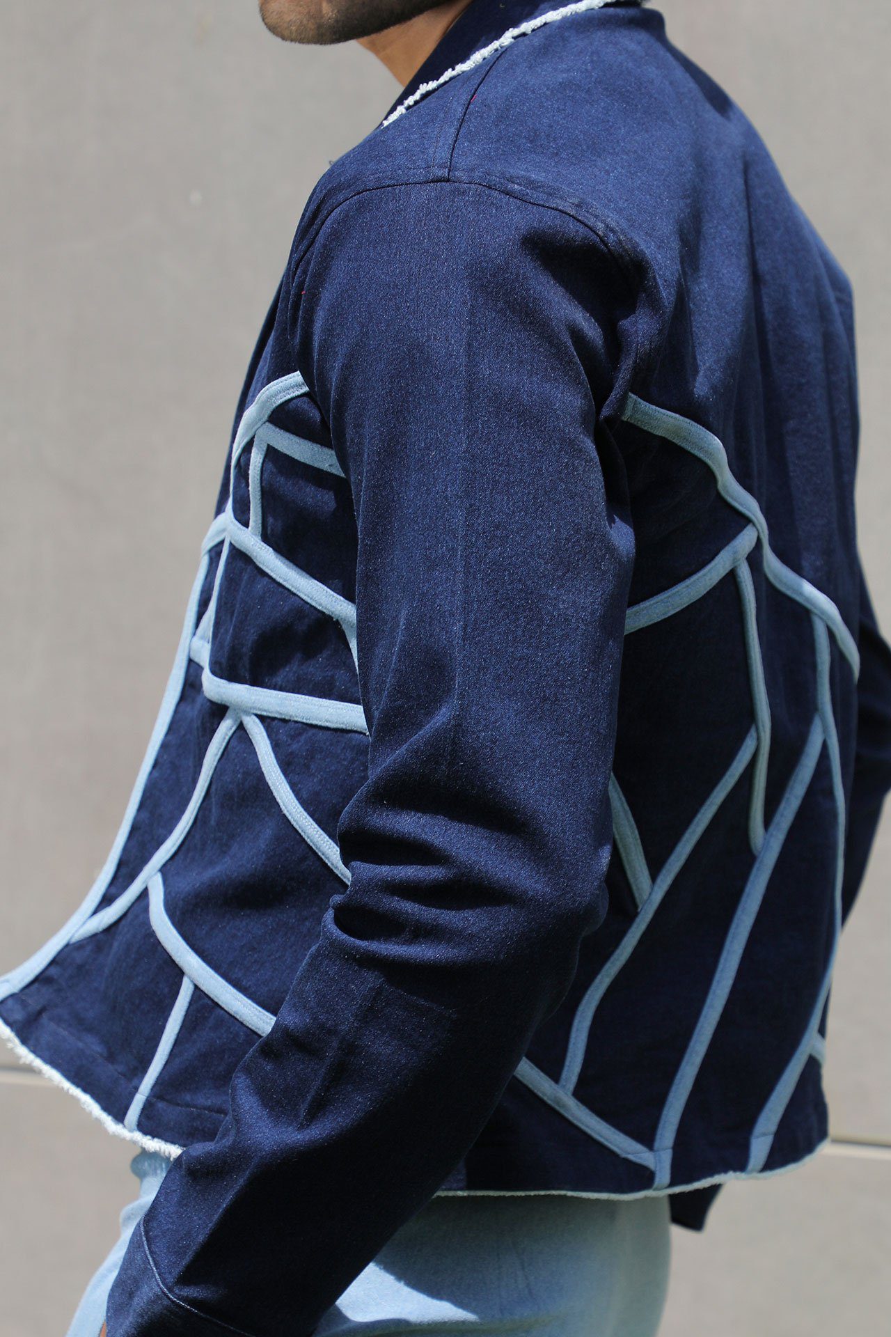 Denim Jacket With Abstract Design