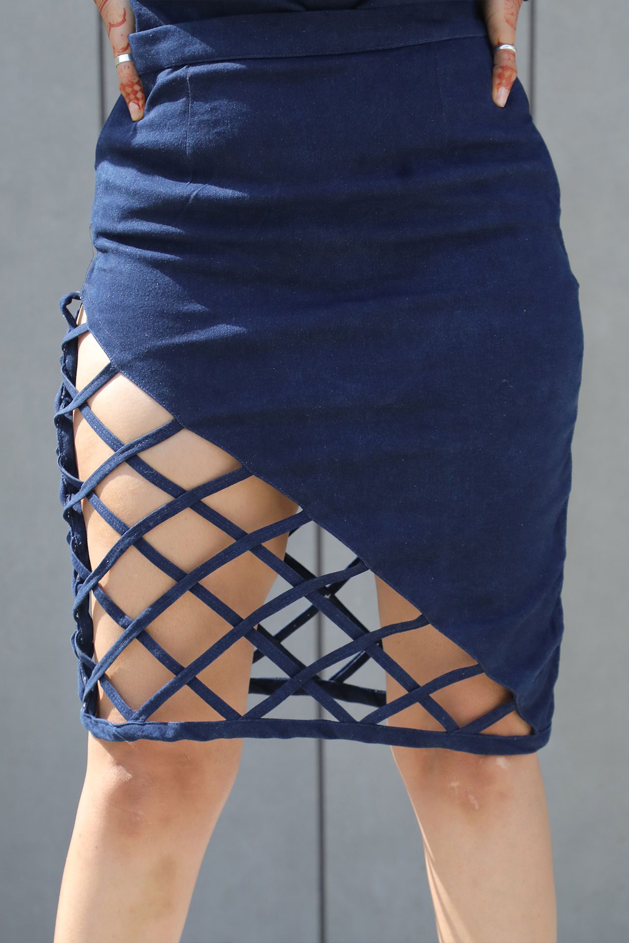 Block Of Denim Skirt