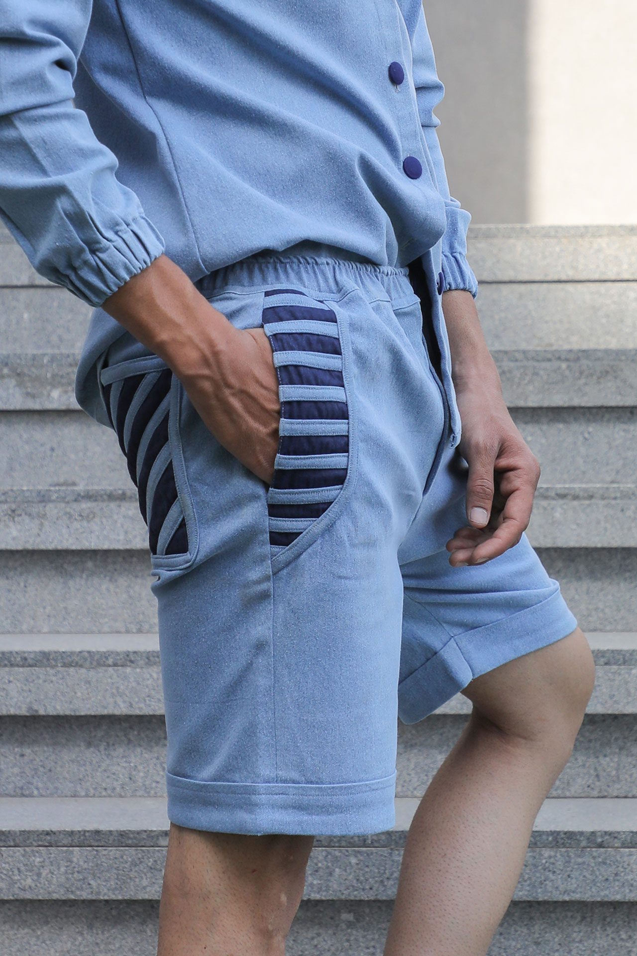 Denim Shorts With Popup Pockets