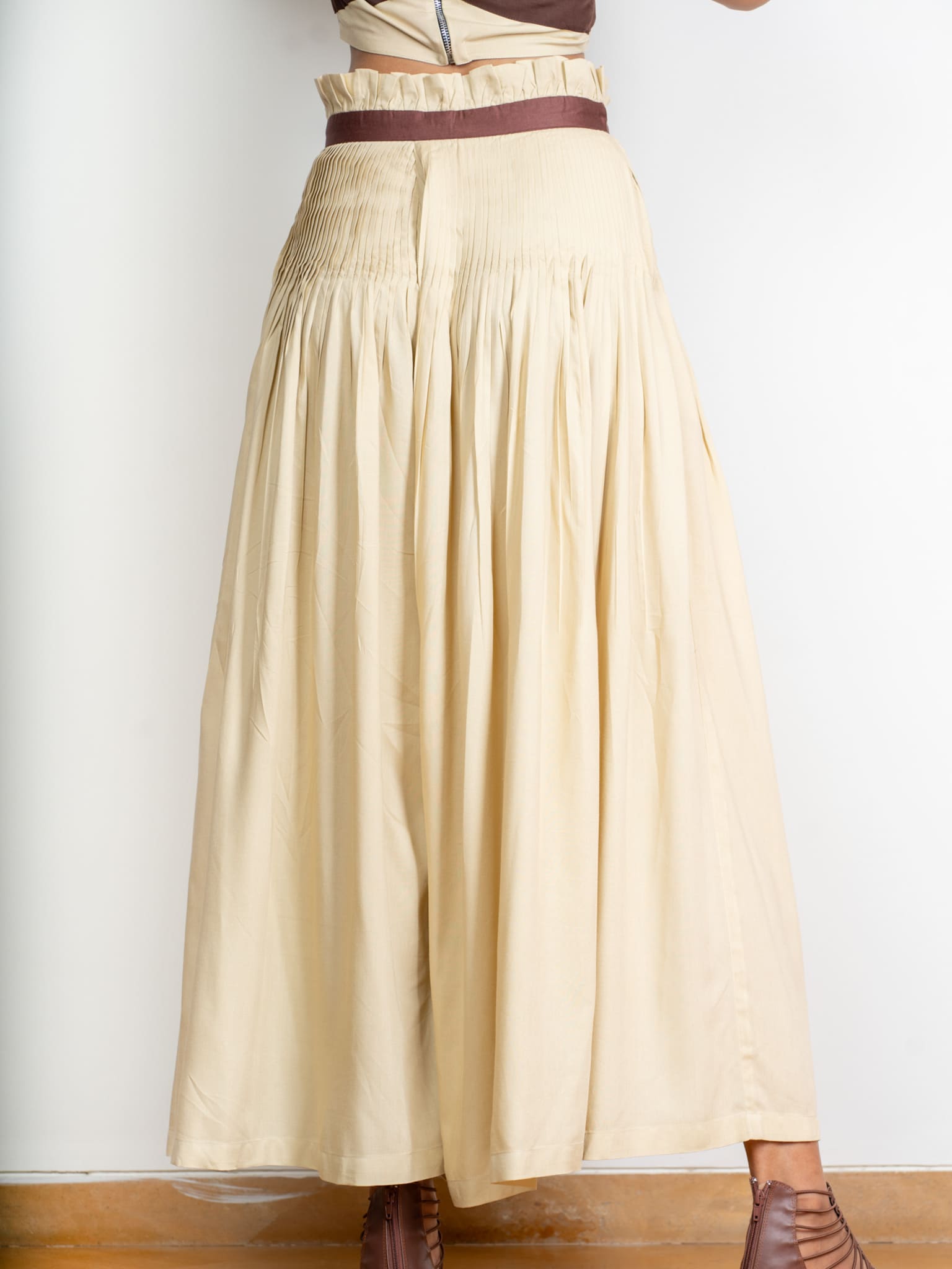 Pleated Flare Pants