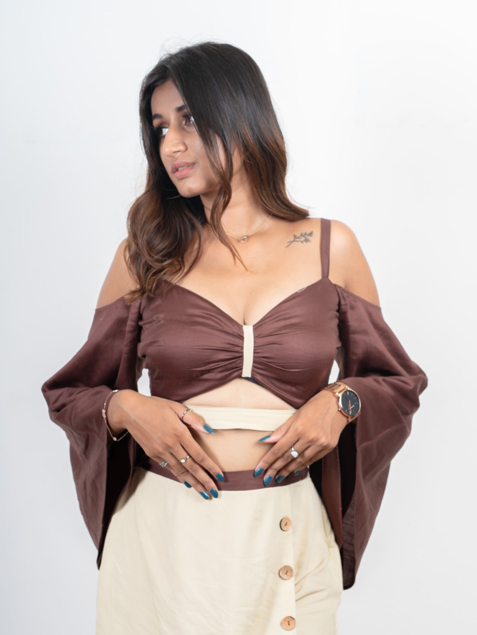 Cold Shoulder Bralette Top La Reine