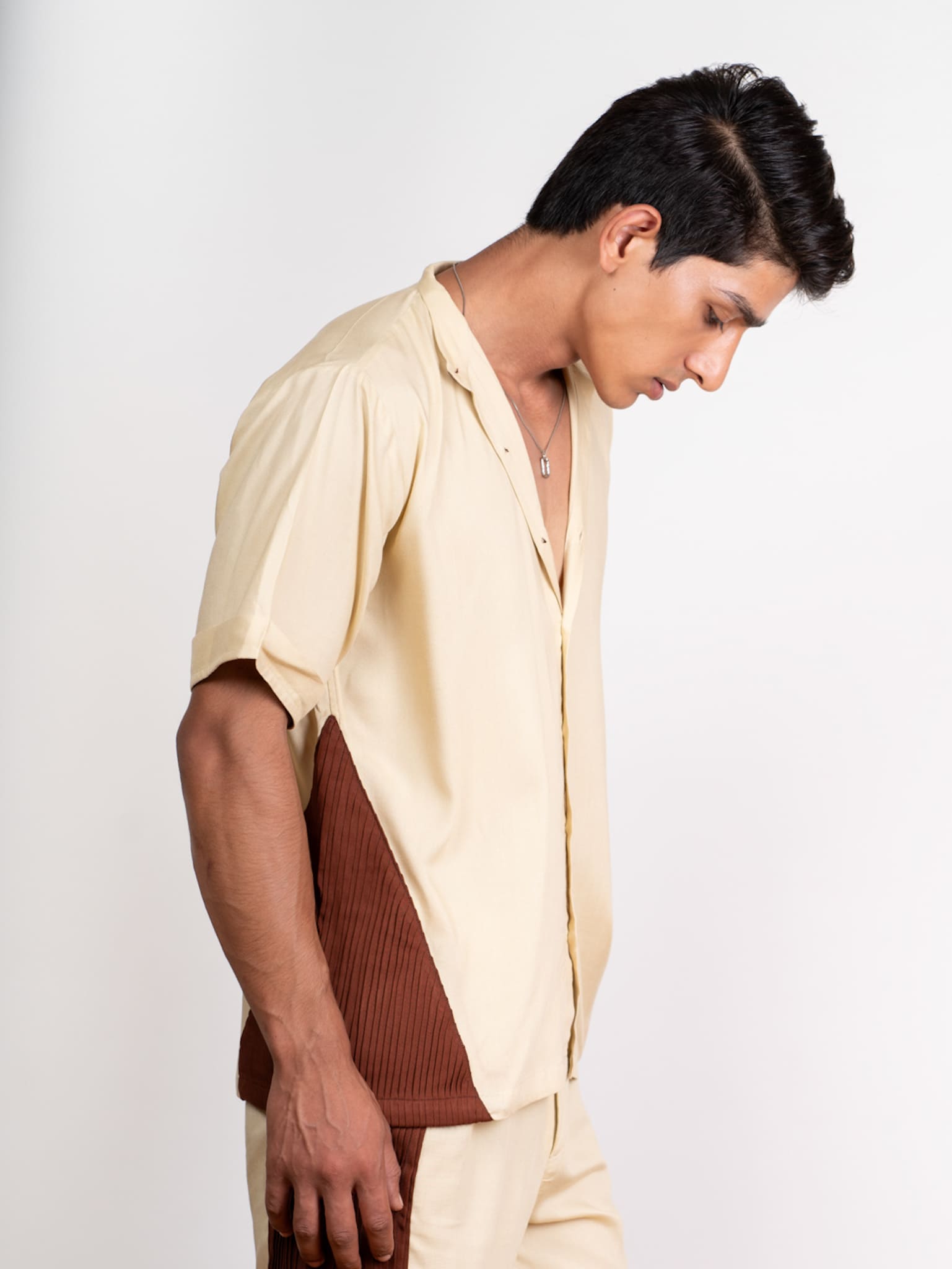 Half Sleeve Shirt With Pleats