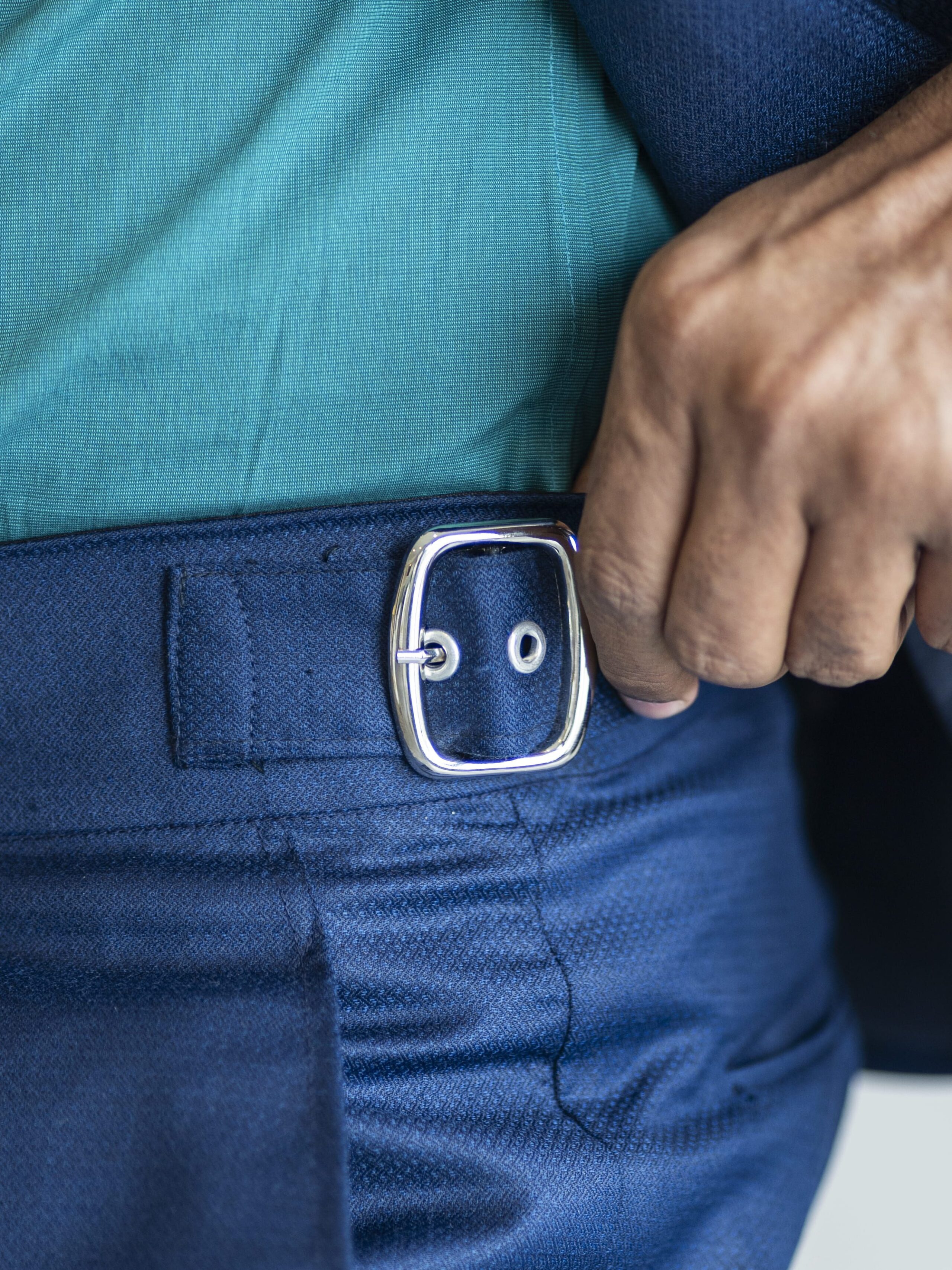 Blue - Buckle Gurkha Pants